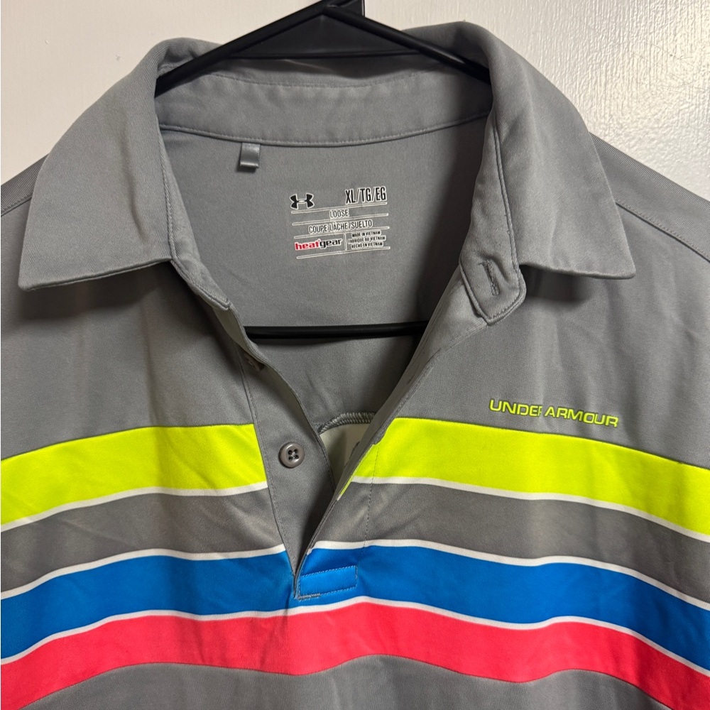 Under Armour Men's Polo Shirt with Neon Stripes
